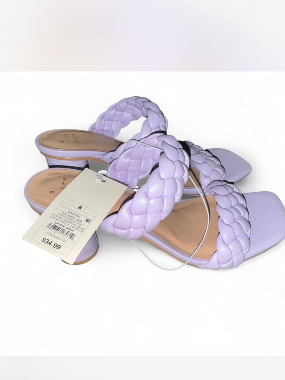 a new day Lavender Braided Slip-On Heeled Mules